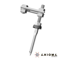Винт-шуруп двухрезьбовый в сборе, 160 мм, оцинкованная сталь, AXIOMA energy