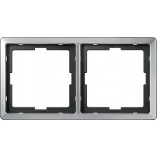 Рамка 2 поста Merten Artec. Колір Сталь MTN481246 