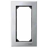 Рамка 2-постовая без перегородки Merten M-Elegance Металл. Цвет Платина-серебро (MTN403860)