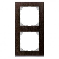 2 постовая рамка Merten M-Pure Decor венге/алюминий (MTN4020-3671) 