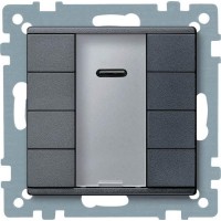 4-кнопковий вимикач KNX plus з ІЧ-приймачем Merten System M. Колір Антрацит MTN627914