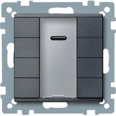4-кнопковий вимикач KNX plus з ІЧ-приймачем Merten System M. Колір Антрацит MTN627914