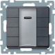 4-кнопочный выключатель KNX plus с ик-приемником Merten System M Антрацит MTN627914 4-кнопочный выключатель KNX plus с ик-приемником Merten System M Антрацит MTN627914