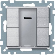 4-кнопочный выключатель KNX plus с ик-приемником Merten System M Алюминий MTN627960