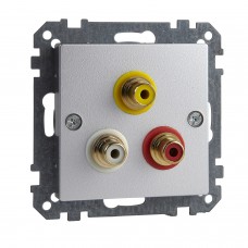 Механизм аудио/видео розетки Merten System M алюминий MTN4351-0460