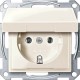Механизм розетки с крышкой Merten Shuko, 2 полюса, 16А Бежевый, MTN2311-0344