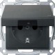 Механізм розетки IP44 з кришкою Merten Shuko, 2 полюса, 16А. Колір Антрацит, MTN2314-0414