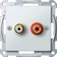 Механізм аудіо розетки Merten. Колір Полярно-Білий, MTN4350-0319