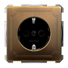 SD Механизм розетки Schuko с заземлением Antique латунь (MTN2300-4143)