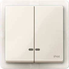 Двойная клавиша с окошком для световой индикации IP44 Merten System M.  Бежевый MTN3424-0344 