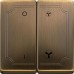Двойная клавиша для механизма выключателя вентилятора Merten System Design. Цвет Античная латунь MTN411943 