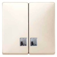 Подвійна клавіша з безбарвним прямокутним віконцем підсвічування Merten System Design. Колір Бежевий MTN413544 