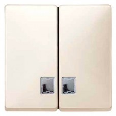 Двойная клавиша с бесцветным прямоугольным окошком подсветки Merten System Design. Цвет Бежевый MTN413544 