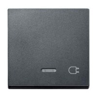 MTN431714 Клавиша с окошком для световой индикации и пиктограммой «вилка» Merten System M.  Антрацит