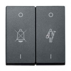 Двойная клавиша с пиктограммами «перечеркнутый звонок» и «горничная» Merten System M. Цвет Антрацит MTN435614