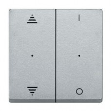 Клавіша для модуля 2-кнопкового вимикача KNX з символами "I/0" та "вгору/вниз" Merten System M. Колір Алюміній MTN625760 