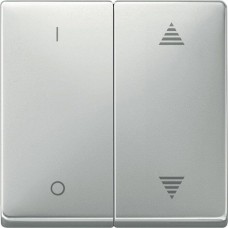 Клавіша для модуля 2-кнопкового вимикача KNX з символами "I/0" та стрілками "вгору/вниз" Merten System Design. Колір Сталь