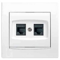 AYA4400121 Розетка компьютерная двойная RJ45, кат.5e, 125 МГц, UTP серии Anya AYA4400121 Розетка компьютерная двойная RJ45, кат.5e, 125 МГц, UTP серии Anya