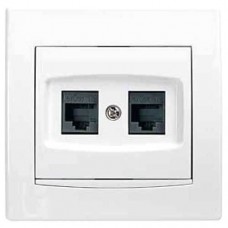 AYA4400121 Розетка комп'ютерна подвійна RJ45, кат.5e, 125 МГц, UTP серії Anya AYA4400121 Розетка комп'ютерна подвійна RJ45, кат.5e, 125 МГц, UTP серії Anya