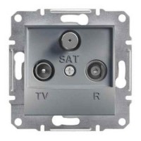 ⚡Розетка TV-R-SAT проходная 8 dB Asfora сталь (EPH3500362) ⚡Розетка TV-R-SAT проходная 8 dB Asfora сталь (EPH3500362)