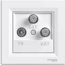 ⚡Розетка TV-SAT-SAT концевая 1 dB Asfora белая (EPH3600121)