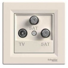 ⚡Розетка TV-SAT-SAT концевая 1 dB Asfora кремовая (EPH3600123)