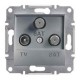 ⚡Розетка TV-SAT-SAT концевая 1 dB Asfora сталь (EPH3600162) ⚡Розетка TV-SAT-SAT концевая 1 dB Asfora сталь (EPH3600162)