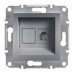 Розетка телефонна RJ11 Schneider Electric серії Asfora сталь (EPH4100162)