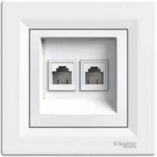 ⚡Розетка подвійна телефонна RJ11 + комп'ютерна RJ45 Asfora (EPH4900121)