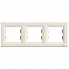 Рамка 3-х постовая горизонтальная Schneider Electric серии Asfora кремовая (EPH5800323)