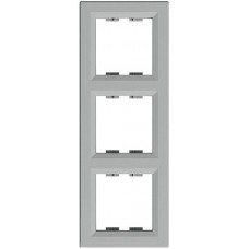 ⚡Рамка 3-х постова вертикальна Asfora алюміній (EPH5810361)