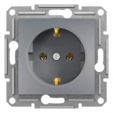 Розетка з заземленням Asfora 16А сталь (EPH2900162)