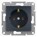 Розетка з заземленням Asfora 16А антрацит (EPH2900171)