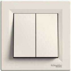 ⚡Двоклавішний вимикач серії Asfora IP20 кремовий (EPH0300123)