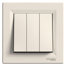 ⚡ Выключатель 3-х клавишный Asfora кремовый (EPH2100123)