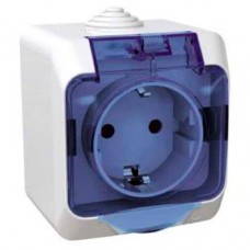 ⚡ Одинарная наружная розетка с заземлением и защитной крышкой Cedar Plus 16A IP44 белая (WDE000543)