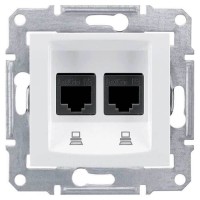 SDN4600121 Комп'ютерна розетка подвійна STP RJ45 кат.5e екранована Sedna. Колір Білий SDN4600121 Комп'ютерна розетка подвійна STP RJ45 кат.5e екранована Sedna. Колір Білий
