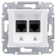 ⚡SDN5000121 Компьютерная розетка двойная STP RJ45 кат.6 экранированная Sedna. Цвет Белый