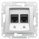 SDN4400160 Комп'ютерна розетка подвійна UTP RJ45 кат.5e неекранована Sedna. Колір Алюміній SDN4400160 Комп'ютерна розетка подвійна UTP RJ45 кат.5e неекранована Sedna. Колір Алюміній