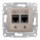 ⚡SDN5000168 Компьютерная розетка двойная UTP RJ45 кат.6 экранированная Sedna. Цвет Титан