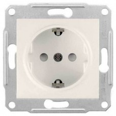 SDN3000123 Розетка з заземленням і захисними шторками 16А Sedna. Колір Слонова кістка