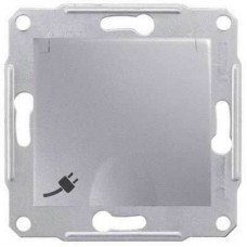SDN3100160 Розетка з заземленням, захисними шторками та кришкою 16А, 250 В Sedna. Колір Алюміній