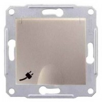 SDN3100168 Розетка з заземленням, захисними шторками та кришкою 16А, 250 В Sedna. Колір Титан