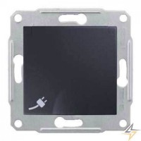 ⚡SDN3100170 Розетка с заземлением, защитными шторками и крышкой 16А, 250 В Sedna. Цвет Графит