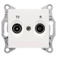 SDN3301823 Розетка TV/R прохідна 4 dB Sedna. Колір Слонова кістка