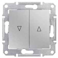 SDN1300360 Выключатель для жалюзи с механич. блокировкой 10A серии Sedna. Цвет Алюминий