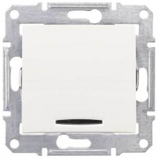 SDN0501123 Одноклавішний перехресний перемикач з підсвічуванням 10A серії Sedna. Колір Слонова кістка