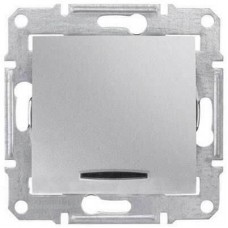 SDN0401160 Одноклавішний перемикач з індикацією 10A серії Sedna. Колір Алюміній