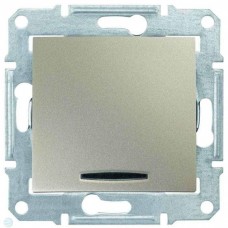 SDN0401168 Одноклавішний перемикач з індикацією 10A серії Sedna. Колір Титан