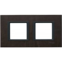Рамка 2-постова "шкіра трюфель" Unica Class MGU68.004.7P2